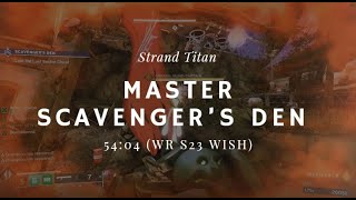 Scavengers Den Master Lost Sector Speedrun in 54 seconds WR S23 Wish [upl. by Iorio]