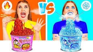 Hot vs Cold Food Challenge  Crazy Challenge by BaRaDa [upl. by Assinna]