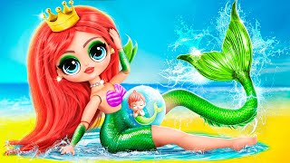 How to Become a Mermaid Extreme Transformation 31 LOL OMG DIYs [upl. by Akinehc191]