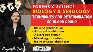 Techniques for the determination of blood group  Pt6 Forensic Biology amp Serology  Priyanshi Jain [upl. by Letnwahs280]