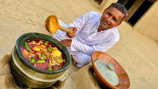 Aloo Gosht Recipe  Cooking in Stone Pot  Special Shobra Recipe  Village Food Secrets [upl. by Sherburne948]