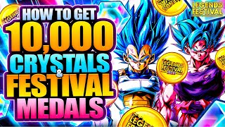 🔥 How To Get 10000 FREE CRYSTALS  How To Get Legends Festival Medals FAST  EASY DB Legends [upl. by Lunna]