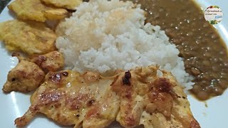 A LO ECUATORIANO  POLLO FRITO CON MENESTRA DE LENTEJA Y ARROZ [upl. by Einad669]