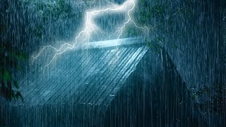 ⚡Intense Thunderstorm at Night  Heavy Rain on Metal Roof amp Very Strong Thunder Sounds  White Noise [upl. by Aivila]