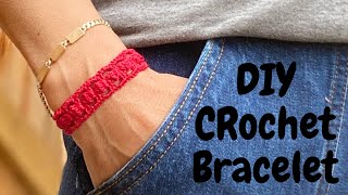 DIY how to crochet a Bracelet  Como tejer un brazalete o pulsera a crochet paso a paso [upl. by Barvick]