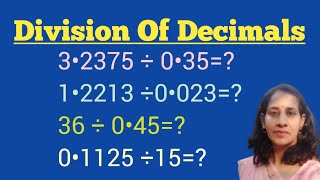 Division Of Decimals By Decimals Division Of Whole Number By Decimal [upl. by Atikir]