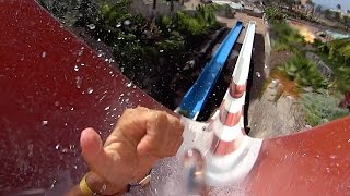 The RED Water Slide at Aqualand Costa Adeje [upl. by Anoiuq]