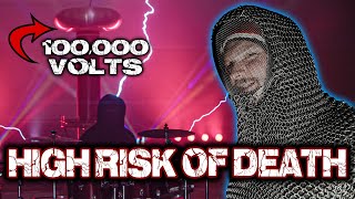 Why I ELECTROCUTED my Drummer with 100000V Tesla Coils [upl. by Bluma8]