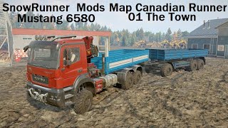 SnowRunnerModsMustang 6580Map Canadian Runner 01 The TownCargo transportation Part 02 [upl. by Emelen413]