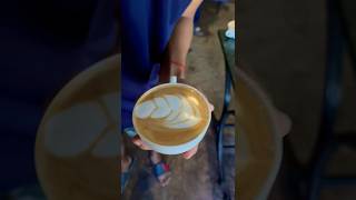 Stacktulip latteart 🎨  Latte espresso coffeeart coffee latteart shorts trending foryou [upl. by Neelyhtak]