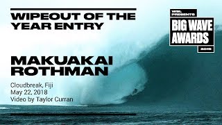 Makua Rothman at Cloudbreak  2019 Wipeout of the Year Entry  WSL Big Wave Award [upl. by Bozovich]