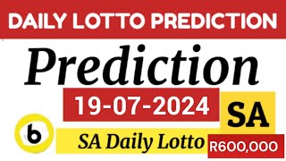 SA DAILY LOTTO PREDICTION FOR 19 JULY 2024  DRAW ID 1954 [upl. by Wyndham]