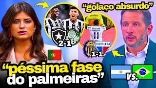 IMPRENSA GRINGA REPERCUTE BOTAFOGO 2x1 PALMEIRAS E GOLAÇO DO FORTALEZA [upl. by Garrison]