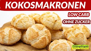 Kokosmakronen ohne Zucker und ohne Oblaten schnell und einfach selber machen I Low Carb Backen [upl. by Marquet]