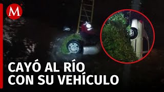 Fallece un automovilista al caer a un río en Tlalnepantla [upl. by Thornie]