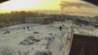 Russian meteor Meteor explodes in flash of brilliant light over Russian Urals scattering meteorites [upl. by Bennink]