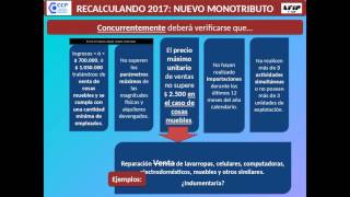 RECALCULANDO 2017 NUEVO MONOTRIBUTO [upl. by Normand614]