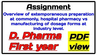 Overview of extemporaneous preparation at community hospital pharmacy manufacturing of dosage forms [upl. by Waxman369]