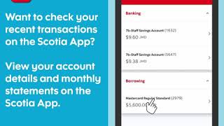 Scotia App  Check Recent Transactions [upl. by Aneras468]