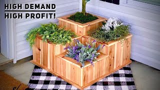 MultiTiered Picket Planter Low Cost High Profit  Make Money Woodworking [upl. by Asil]