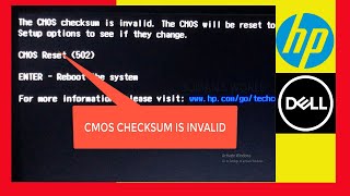 CMOS checksum is invalid  Fix the computer startup problem  HPDELLASSUS [upl. by Nanette800]