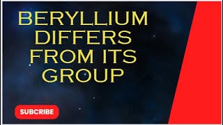 Why Beryllium differs from other members [upl. by Winston]