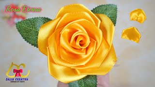 Pétalos de Rosa Listón🌹 rosaseternas tutorial ribbonrose petals floresdeliston comohacer [upl. by Malley589]