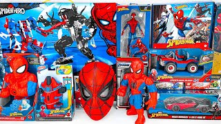 Marvels SpiderMan series Unboxing SpiderMan action dolls glowing SpiderMan electric toy gun [upl. by Alvar]