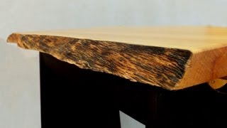 Finishing a Natural Edge Table Top  A woodworkwebcom woodworking video [upl. by Ardnuahs]