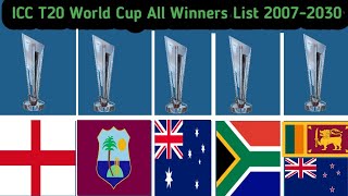 ICC T20 World Cup All Winners List 20072030crickett20iccworldcupAll Sports FH [upl. by Akiwak]