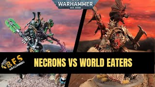 Necrons vs World Eaters Warhammer 40k Battle Report 10th Edition [upl. by Etnoek]