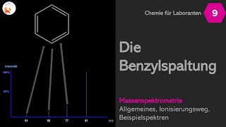 Die Benzylspaltung  Massenspektrometrie  LF10  Chemie für Laboranten  DerChemieFuchs [upl. by Odlavso]