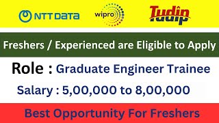 Wipro NTT DataTudip Mega Hiring Apply Now  Freshers Job [upl. by Licec631]