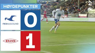 Haugesund 0  1 Brann  Høydepunkter [upl. by Eri]