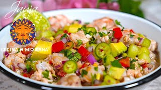 CÓMO HACER CEVICHE de CAMARÓN COCIDO con JAIBA Surimi🍤 RECETA FÁCIL y DELICIOSA [upl. by Jerold475]