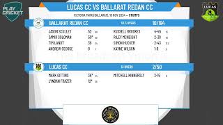 Lucas 3rd XI Div 1 v Ballarat Redan 3rd XI [upl. by Sivaj]