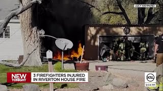 3 firefighters injured in Riverton garage fire [upl. by Suirad]