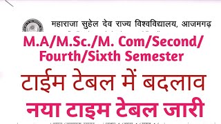 New Time TableMAMScMCom SecondFourth Semester MSDSU Azamgarh [upl. by Butterfield988]