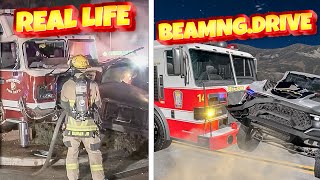 Accidents Based on Real Events on BeamNGDrive 15  Real Life  Flashbacks [upl. by Aratehs]