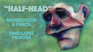 WatercolorPencil HalfHead  Timelapse [upl. by Gilford710]