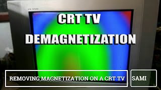 Demagnetizing CRT TV Picture Tube۔Removing Magnetization on CRT Fixes magnetized tv screen [upl. by Taam]