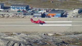 Air Greenland Dash8 landing in Nuuk [upl. by Esille408]