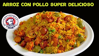 La receta más fácil de como hacer arroz con pollo [upl. by Aelanej]