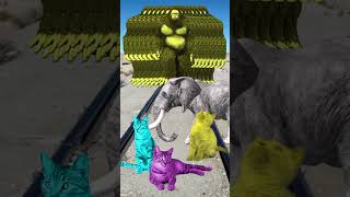 3 different colors Cute cats vs 14 YELLOW Gta 5 bigfoot amp train driver tom… [upl. by Ferreby]