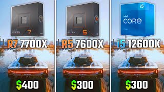 RYZEN 7 7700X vs RYZEN 5 7600X vs INTEL i512600K  Test in 6 Games [upl. by Chelsy211]