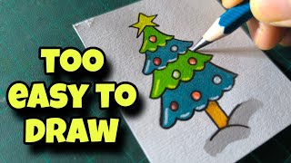 You Wont Believe How EASY Drawing a Christmas Tree Can Be [upl. by Inek]