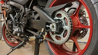 Motorcycle Chain Adjustment GSXR 1000 [upl. by Etiragram396]