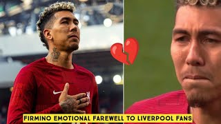 😭 Roberto Firmino Emotional Farewell to Liverpool Fans at Anfield Stadium [upl. by Bouchard608]