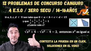 12 ejercicios prueba canguro 2020 España 4 ESO 2ndo3ero secundaria  1416 años [upl. by Gabel538]