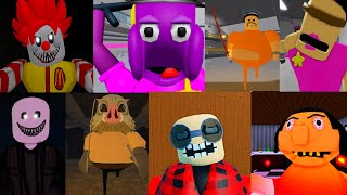 Roblox 6 SPEEDRUN Escape Obby BARRY PRISON BREAKOUT RONALDS DINER GRIMACE POLICE GIRL [upl. by Fadas475]